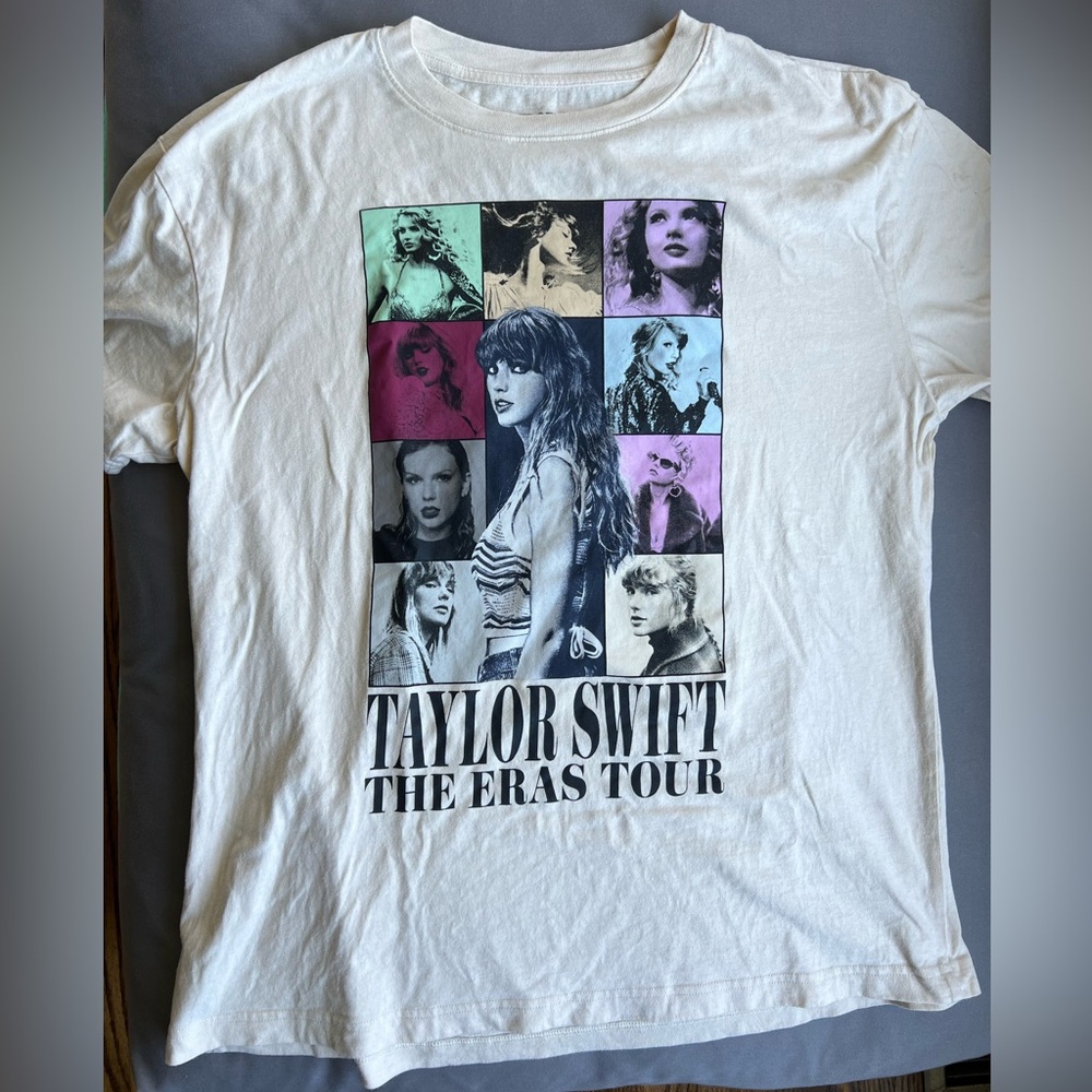 Taylor Swift The Eras Tour Collage Official Merch Shirt Cream Men's X-Large